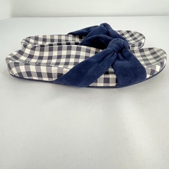 Draper James Stella Slides Size 10 In Blue Gingham Slipper, Casual, Summer - Picture 2 of 9